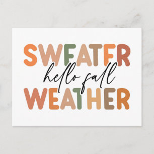 Hej Fall Sweater Weather Vykort