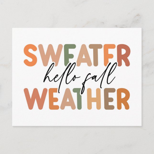 Hej Fall | Sweater Weather Vykort (Framsida)