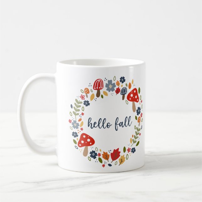 Hej Fall Thanksgiving Gift Land Kitchen Kaffemugg (Vänster)