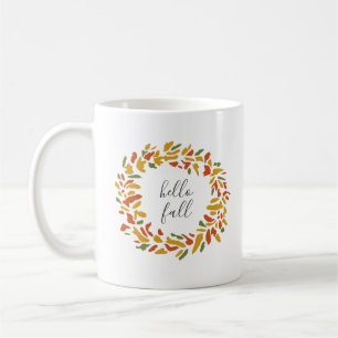 Hej Fall Välkomstutandning Dekorativ kudde Kaffemugg