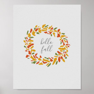 Hej Fall Välkomstutandning Höstmålning för höst Poster