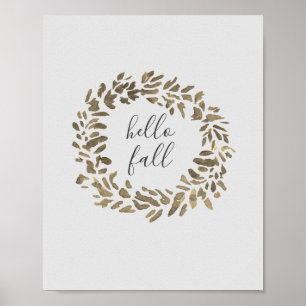 Hej Fall Välkomstutandning Höstmålning för höst Poster