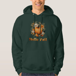 Hej Fall vattenfärgssnäckor höst löv Hoodie