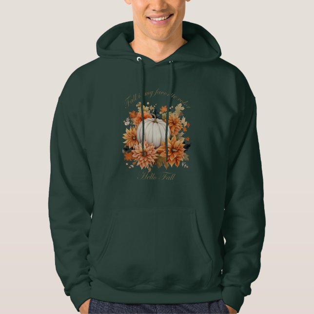 Hej Fall vattenfärgssnäckor höst löv Hoodie (Framsida)