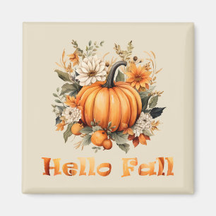 Hej Fall vattenfärgssnäckor höst löv Magnet