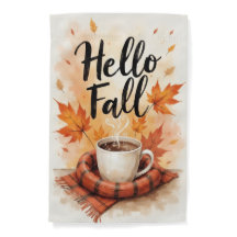 Hej Fall Watercolor Garden Flagga