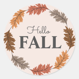 Hej Fall Watercolor - höstmarkeringar Runt Klistermärke