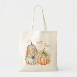 Hej Fall Watercolor Pumpkins Tygkasse