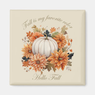 Hej fall Watercolor wildblommor löv hösten Magnet