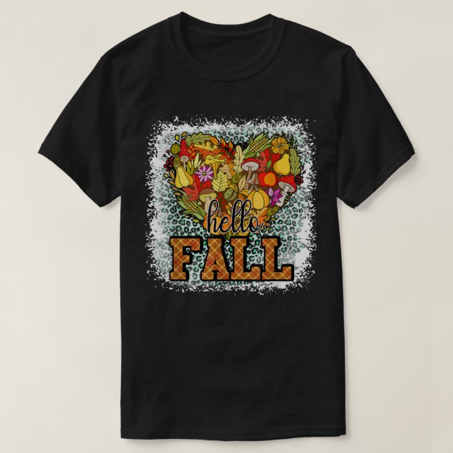 Hej Fall Y all Pumpkin Heart Autumn Thanksgiving T Shirt (Design framsida)