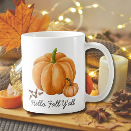 Hej Fall Y all Pumpkin Spice Mysigt höst Kaffemugg