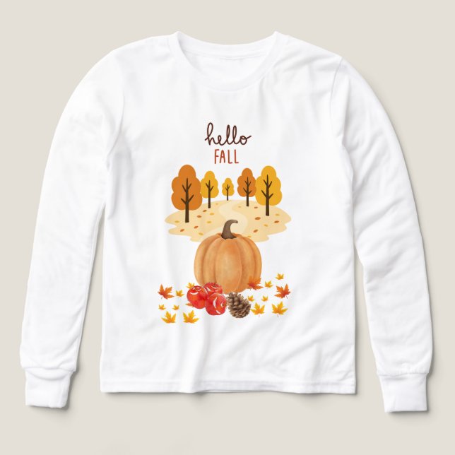 Hej faller med pumpor t shirt (Design framsida)