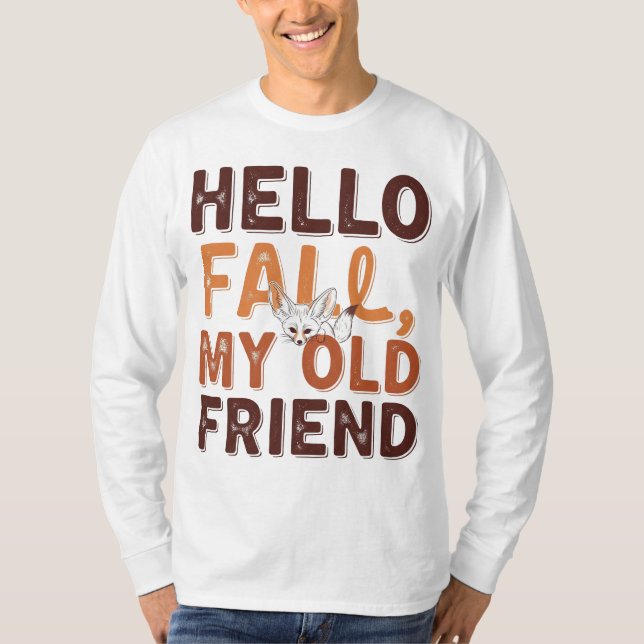 Hej faller min gamla vän - offertdesign för höstfo t shirt (Framsida)