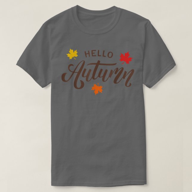 Hej faller under höstens höstminskning t shirt (Design framsida)