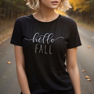 Hej faller under minimalistisk modern höstsäsong t shirt