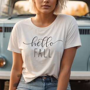 Hej faller under minimalistisk modern höstsäsong t shirt