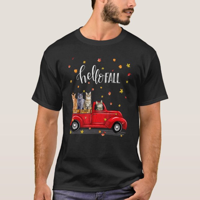 Hej fallkatt lastbil t shirt (Framsida)
