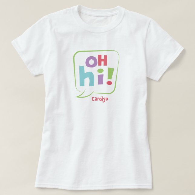 Hej! Färgstark Tal-bubbla T Shirt (Design framsida)