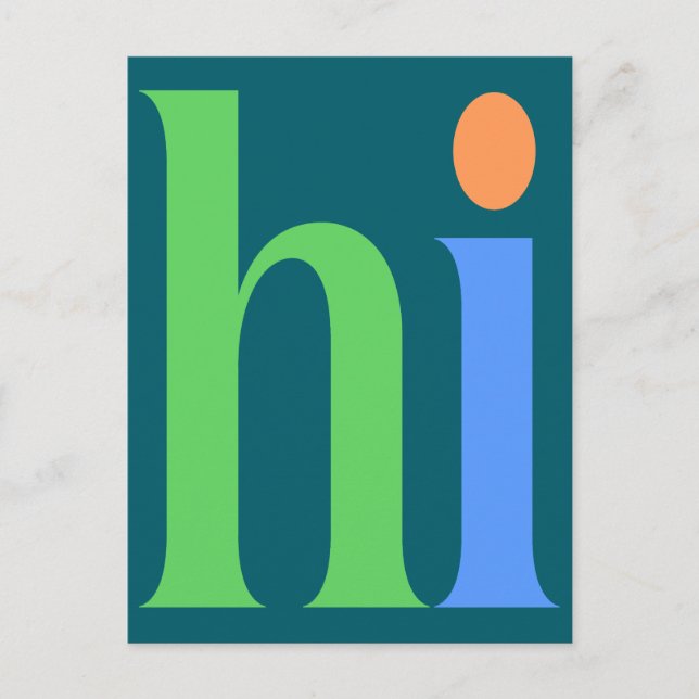 Hej, färgstark typografi helg vykort (Framsida)