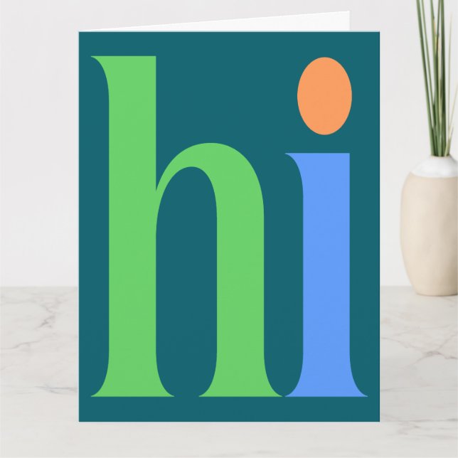 Hej, färgstark typografi kort (Framsida)