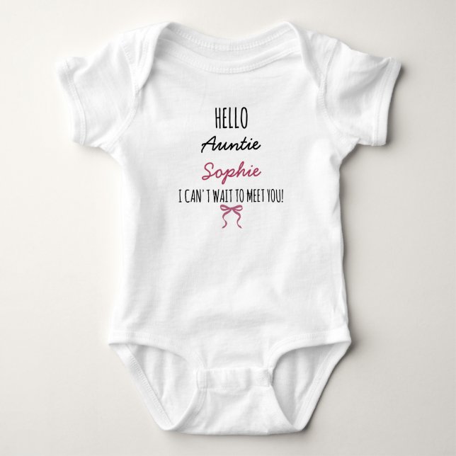 Hej Faster Custom Namn Coquette Bow T Shirt (Framsida)