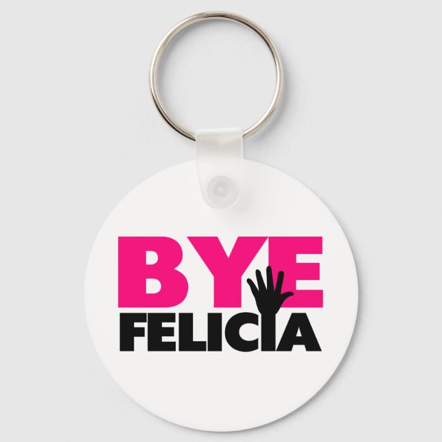 Hej Felicia Hand Wave Shock rosa Nyckelring (Framsida)