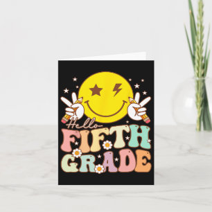 Hej Femte byte Klass Hippie Smile Ansikte femte Kl Kort