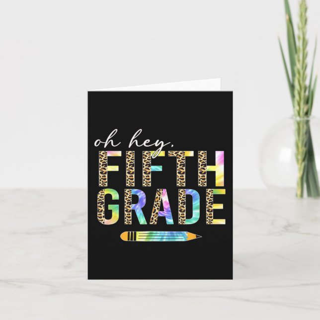 Hej, Femte Klass Back to school Studenter 5:e Gra Kort (Framsida)