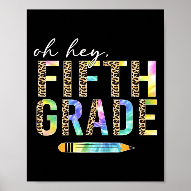 Hej, Femte Klass Back to school Studenter 5:e Gra Poster (Framsidan)