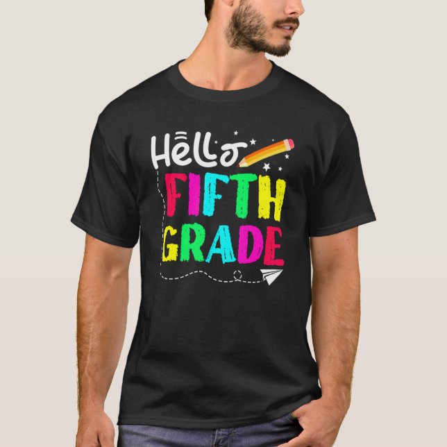 Hej femte Klass-Back to school T Shirt (Framsida)