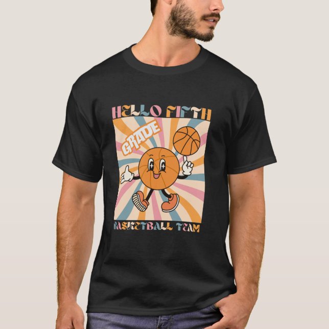 Hej Femte Klass-basketlaget Retro 5Klass T Shirt (Framsida)