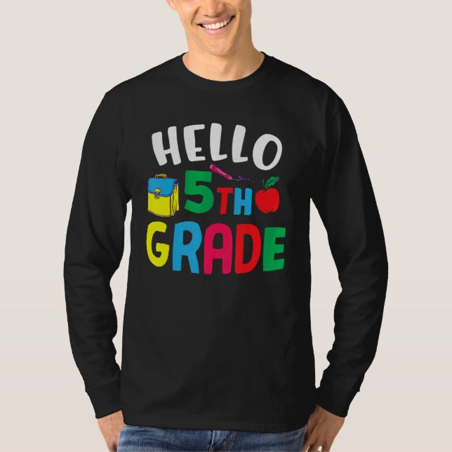 Hej Femte Klass Cute 5th Klass 1 T Shirt (Framsida)