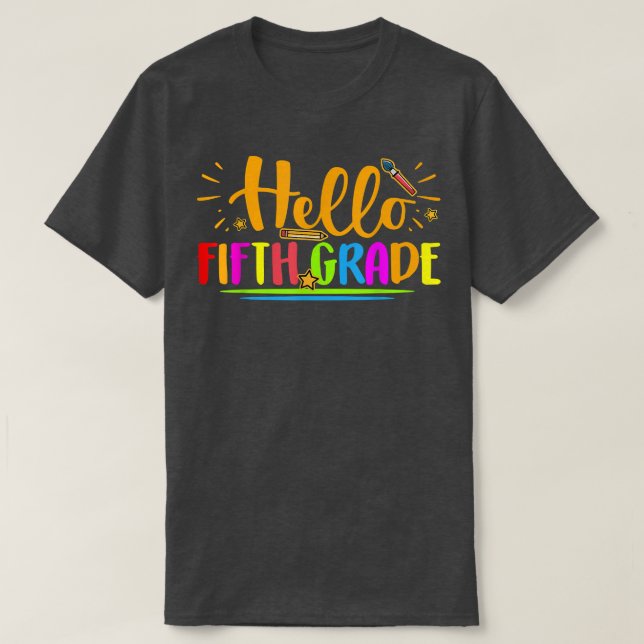 Hej Femte Klass-sjön 5:e Klass Back to school T Shirt (Design framsida)