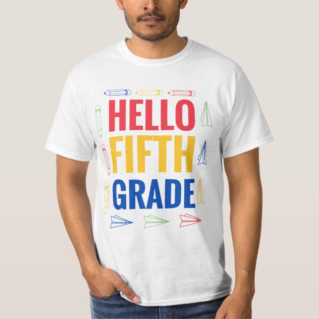 Hej femte Klass T Shirt (Framsida)