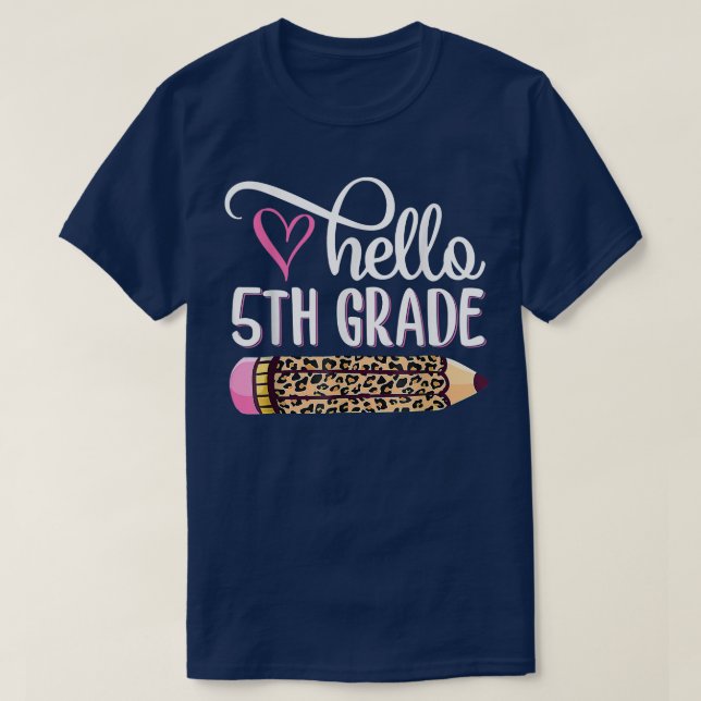 Hej Femte Klass-teamet femte Klass-Back to school  T Shirt (Design framsida)