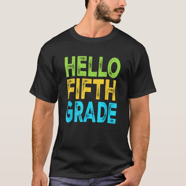 Hej femte klass Välkommen tillbaka till skolan Lär T Shirt (Framsida)