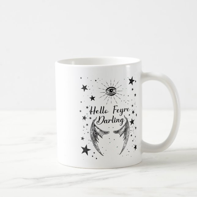 Hej Feyre Darling Acotar Design Sticker Kaffemugg (Höger)