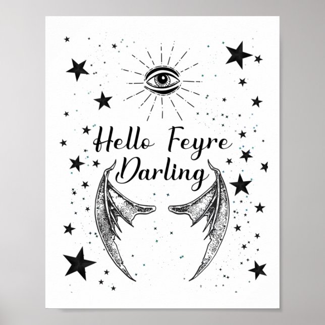 Hej Feyre Darling Acotar Design Sticker Poster (Framsidan)