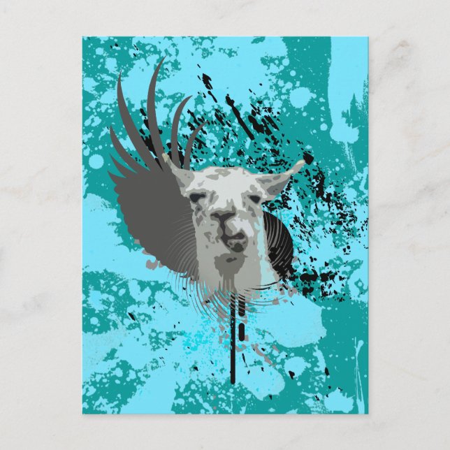 Hej-fi-llama. Vykort (Framsida)
