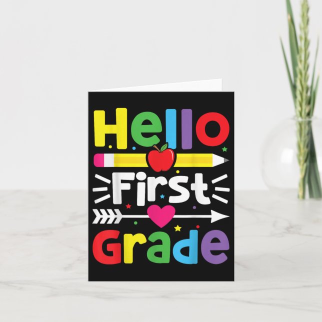 Hej First Klass 1:a Klass Back to school Lärare Kort (Framsida)