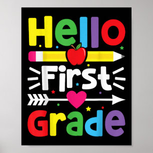 Hej First Klass 1:a Klass Back to school Lärare Poster