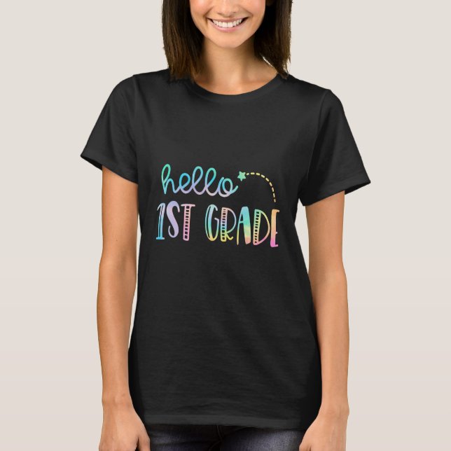 Hej First Klass 1:a Klass Back to school Lärare T Shirt (Framsida)