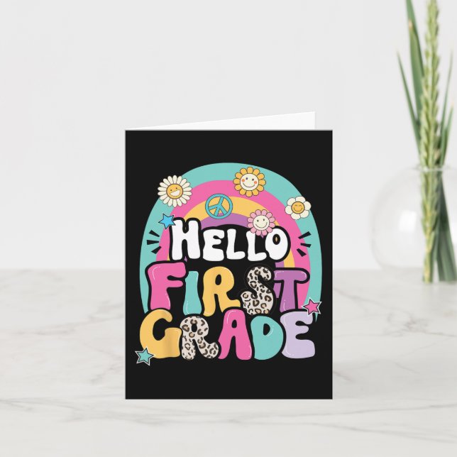 Hej First Klass Back to school Lärare första dagen Kort (Framsida)