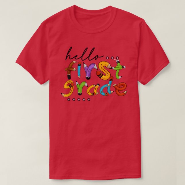 Hej First Klass Back to school Lärare Student C T Shirt (Design framsida)