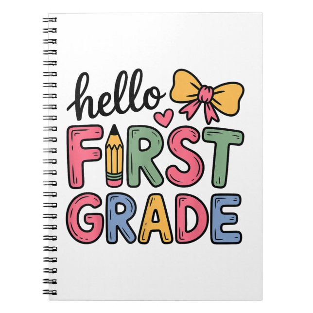 Hej First Klass Coquette Bow Teacher Anteckningsbok (Framsidan)