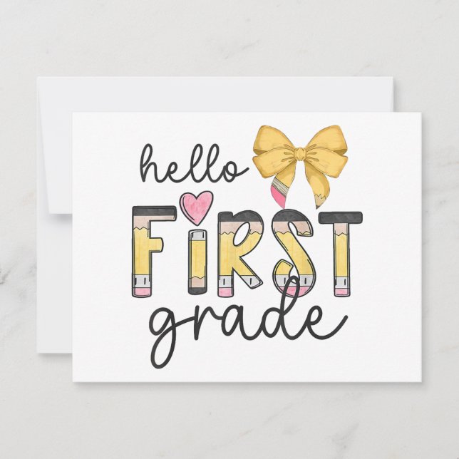 Hej First Klass Lacher Coquette Pencil Bow BAY Julkort (Framsida)