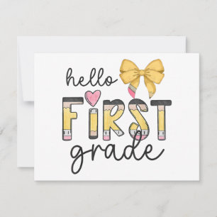 Hej First Klass Lacher Coquette Pencil Bow BAY Julkort