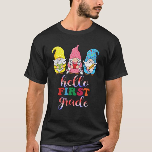 Hej First Klass Lacher Gnome Back to school Gif T Shirt (Framsida)