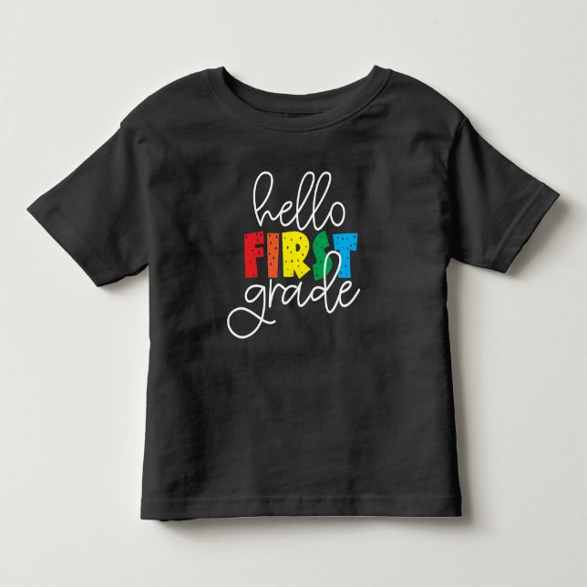 Hej First Klass School Teacher First Day T-Shirt (Framsida)