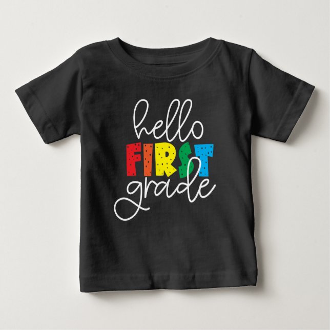 Hej First Klass School Teacher First Day T-Shirt (Framsida)